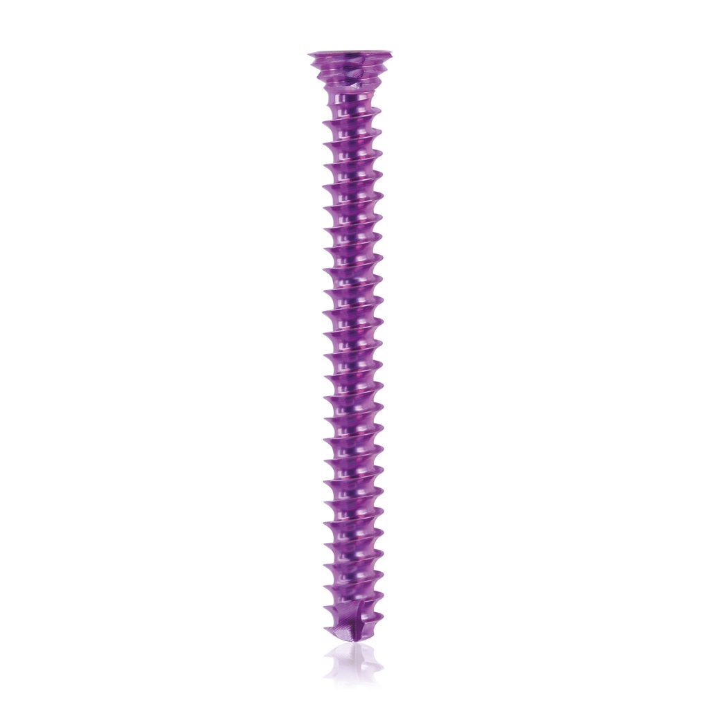 Titanium locking screw Ø3.5x 34mm, multidirectional, magenta, Torx 10, self-drilling, self-tapping