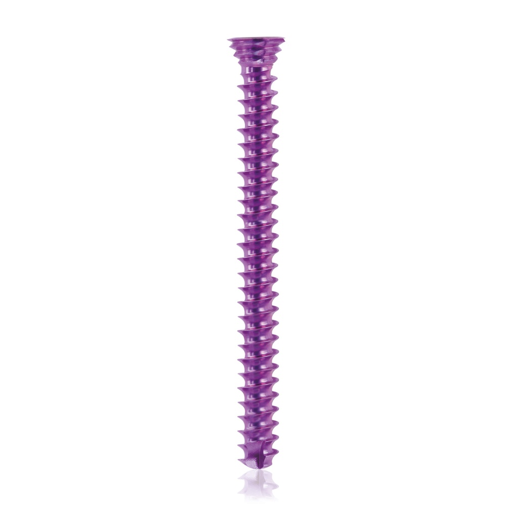 Titanium locking screw Ø3.5x 36mm, multidirectional, magenta, Torx 10, self-drilling, self-tapping