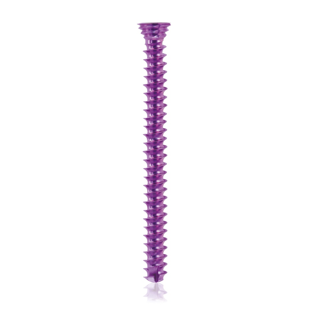 Titanium locking screw Ø3.5x 38mm, multidirectional, magenta, Torx 10, self-drilling, self-tapping