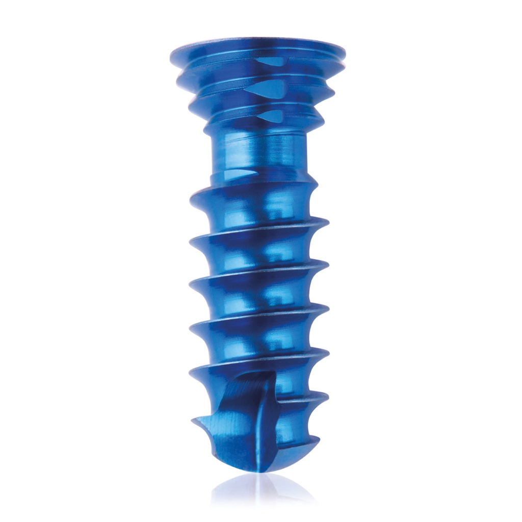 Titanium locking screw Ø4.0x 12mm,  multidirectional, blue, Torx 10,  self-drilling, self-tapping