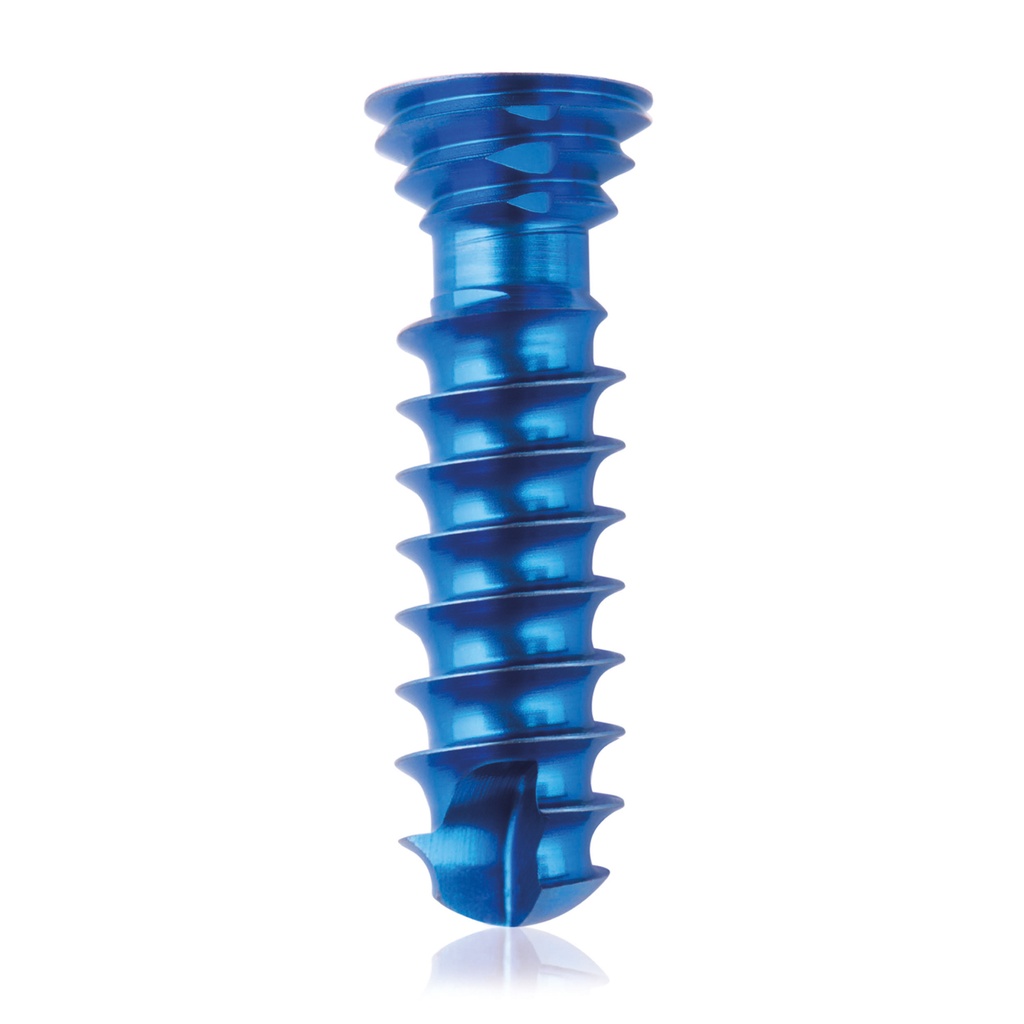 Titanium locking screw Ø4.0x 14mm, multidirectional, blue, Torx 10, self-drilling, self-tapping