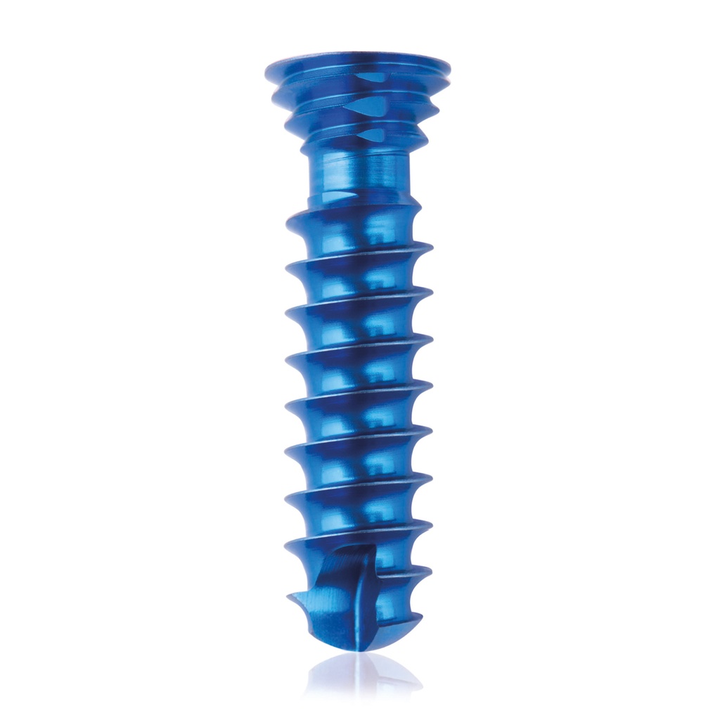 Titanium locking screw Ø4.0x 16mm, multidirectional, blue, Torx 10, self-drilling, self-tapping