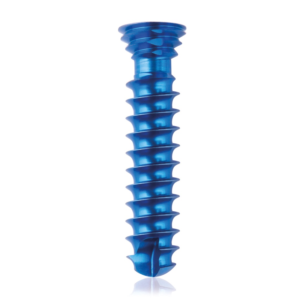 Titanium locking screw Ø4.0x 18mm, multidirectional, blue, Torx 10,  self-drilling, self-tapping