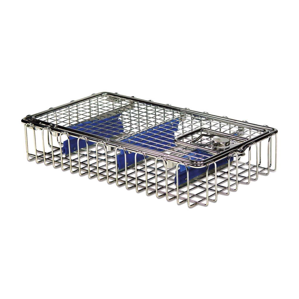 Universal wire basket for laparoscopes, 290 x 160 x 52 cm with lid and adaptable fixation