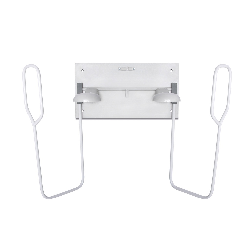 Wall storage rack for front aprons and one pair of gloves, metal Dimensions of base plate: 275 x 150 mm