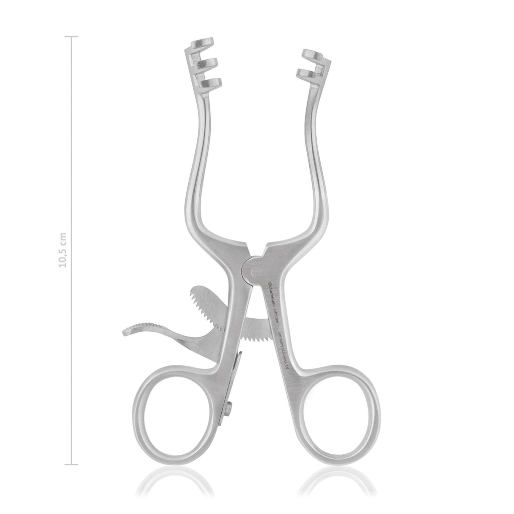 Self retaining retractor Weitlaner, 10,5 cm, blunt 