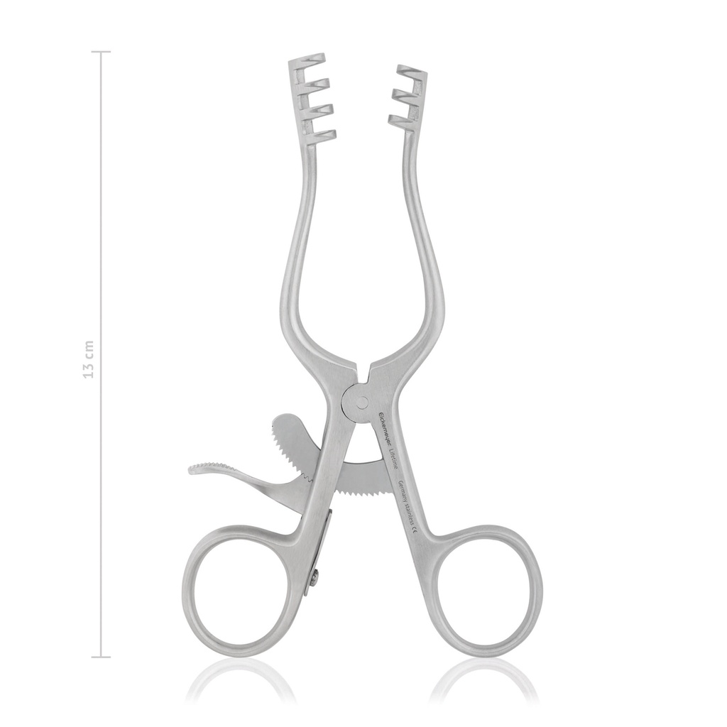 Self retaining retractor Weitlaner, 13 cm, sharp 