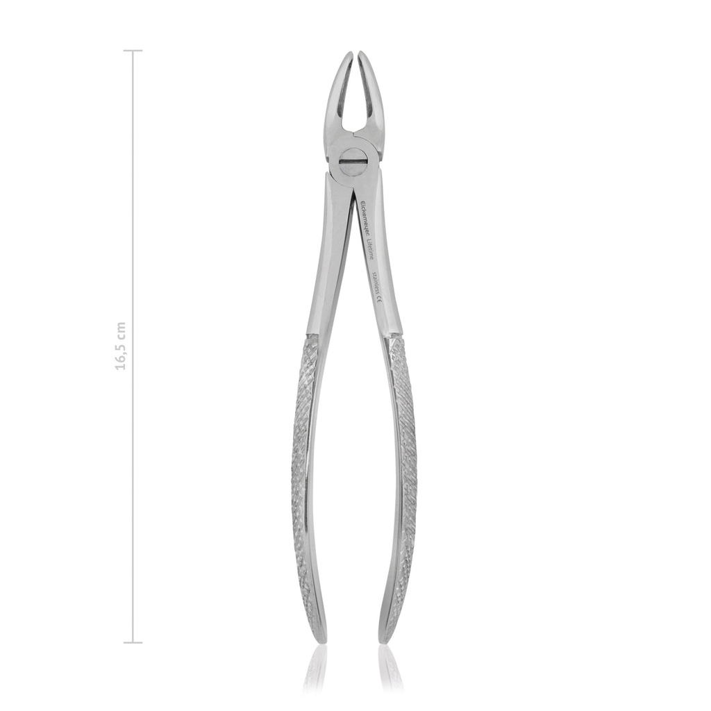 Tooth forceps, new model, 16,5 cm, 6 1/2, diamond coated 