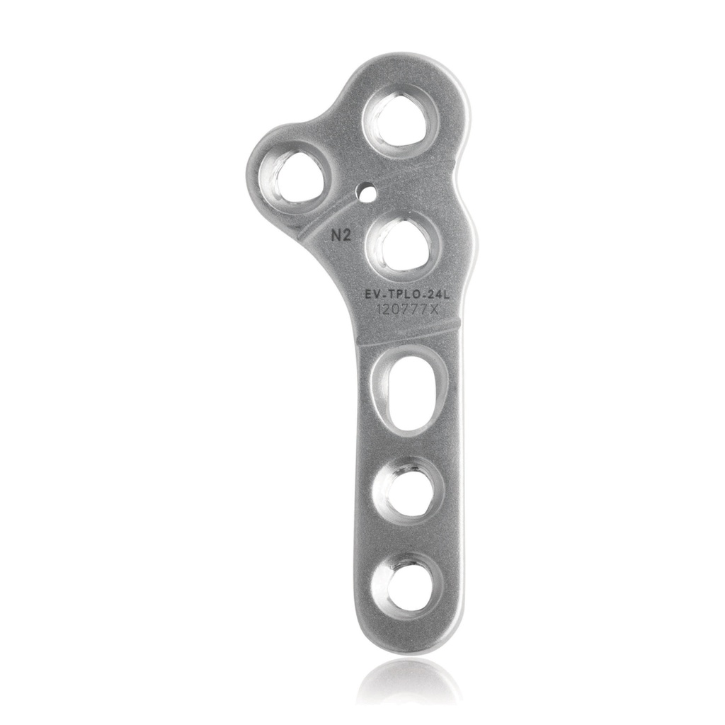 EVOLOX® TPLO Polyaxiale Limited Contact locking plate, left 3 + 3 holes 39 mm for 2,4 mm screws