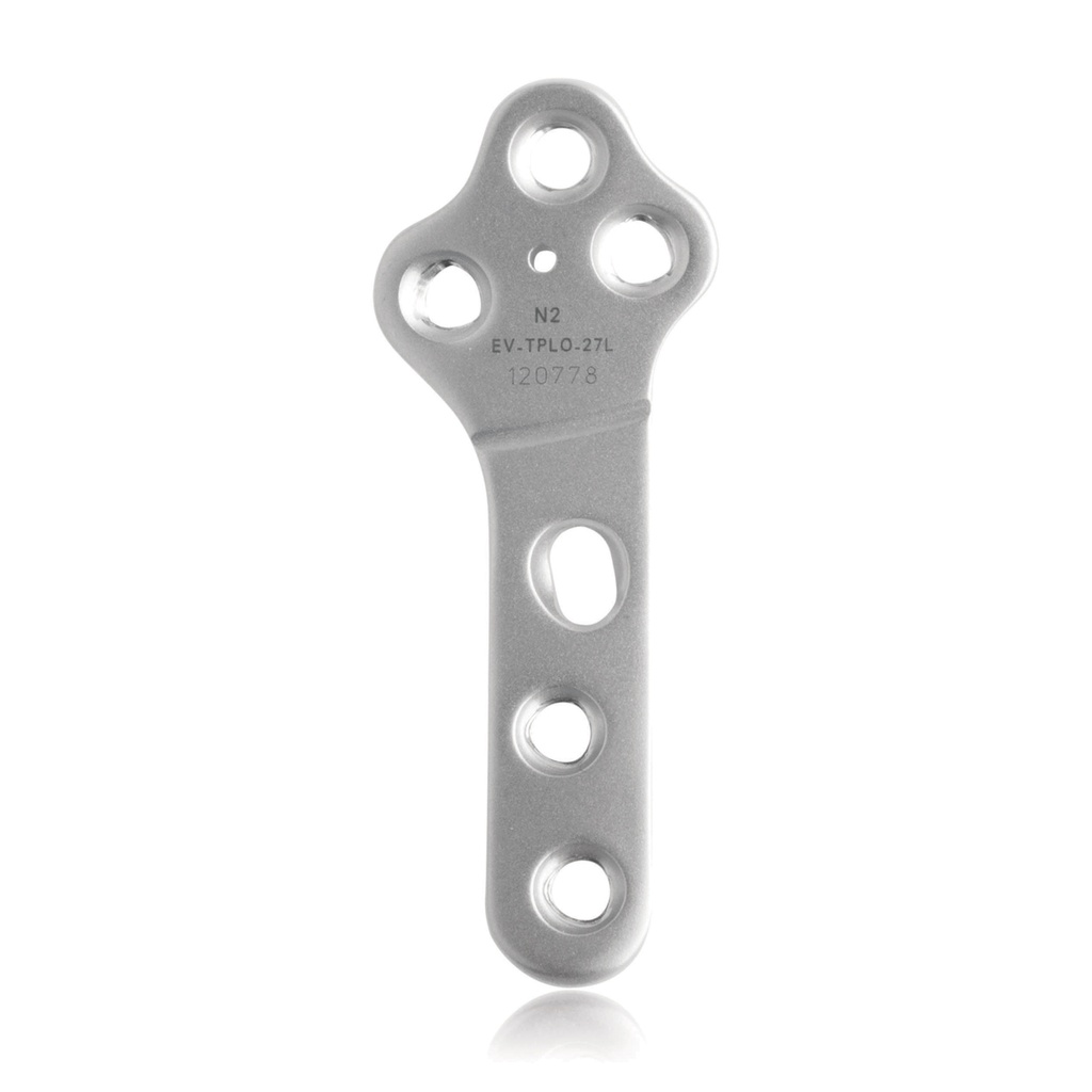 EVOLOX® TPLO Polyaxiale Limited Contact locking plate, left 3 + 3 holes 46 mm for 2,7 mm screws