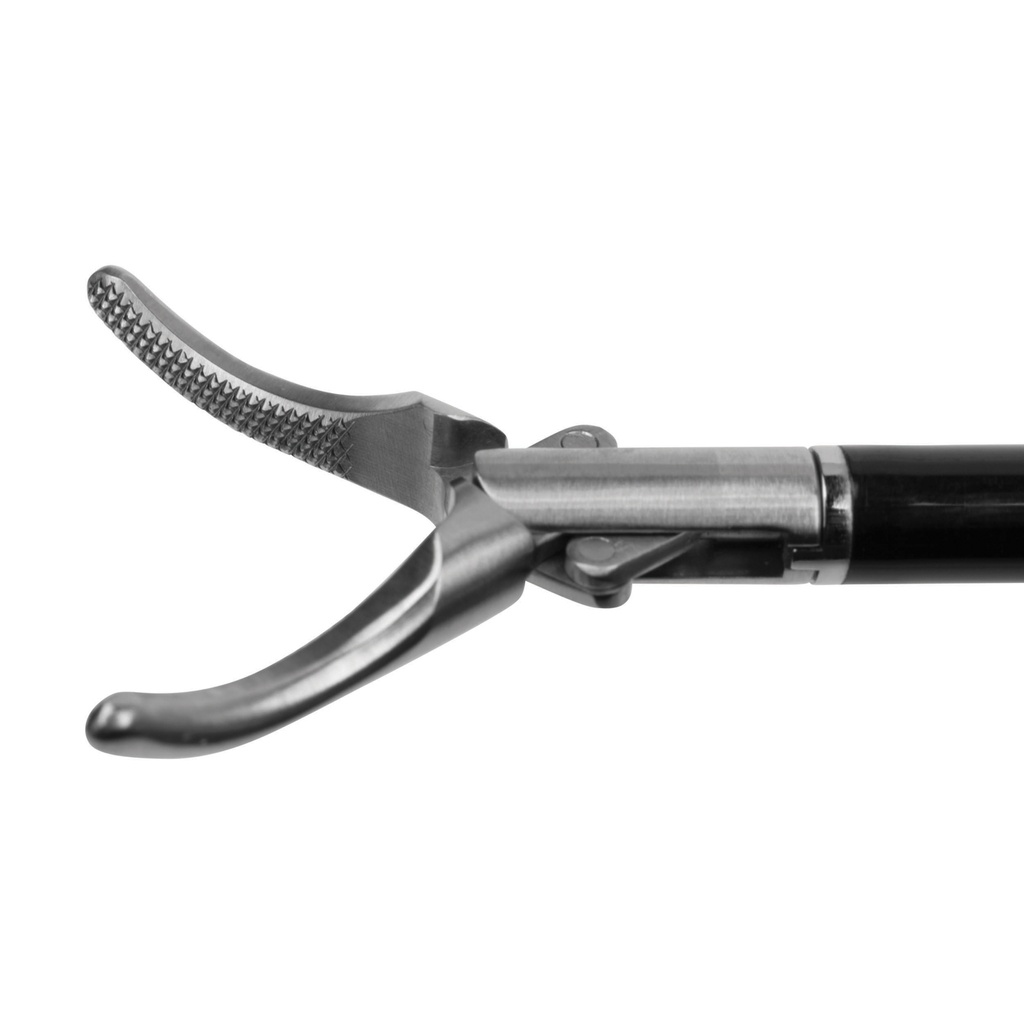 Grasping forceps Kelly, rotable, with connector for unipolar coagulation, Ø = 5 mm, L = 36 cm, plastic handle