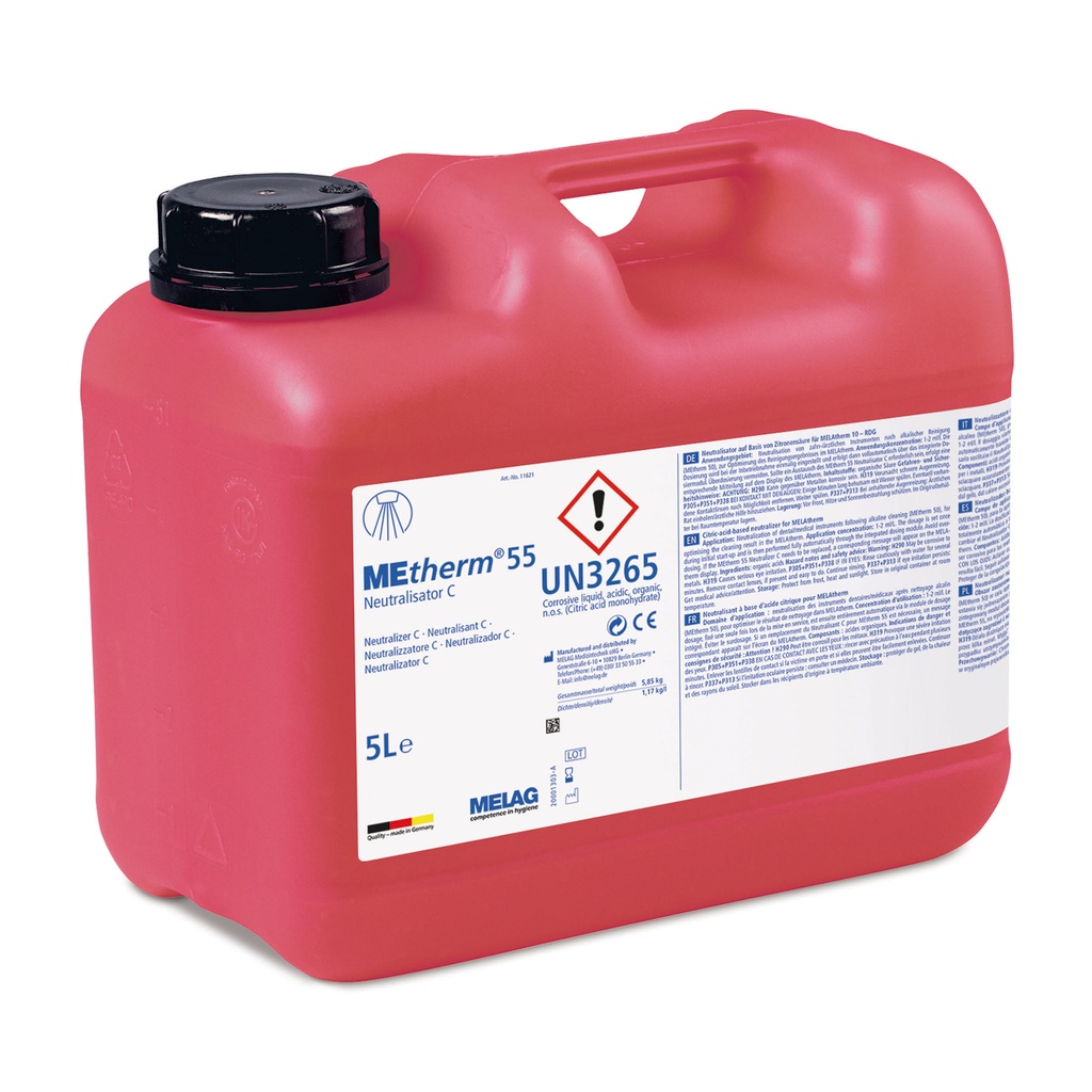 MEtherm 55 C neutralisator til MELAtherm 10. Lavet på basis af citronsyre, 5 Liter