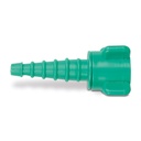 Connection nipple green, plastic, for 3/8" hose