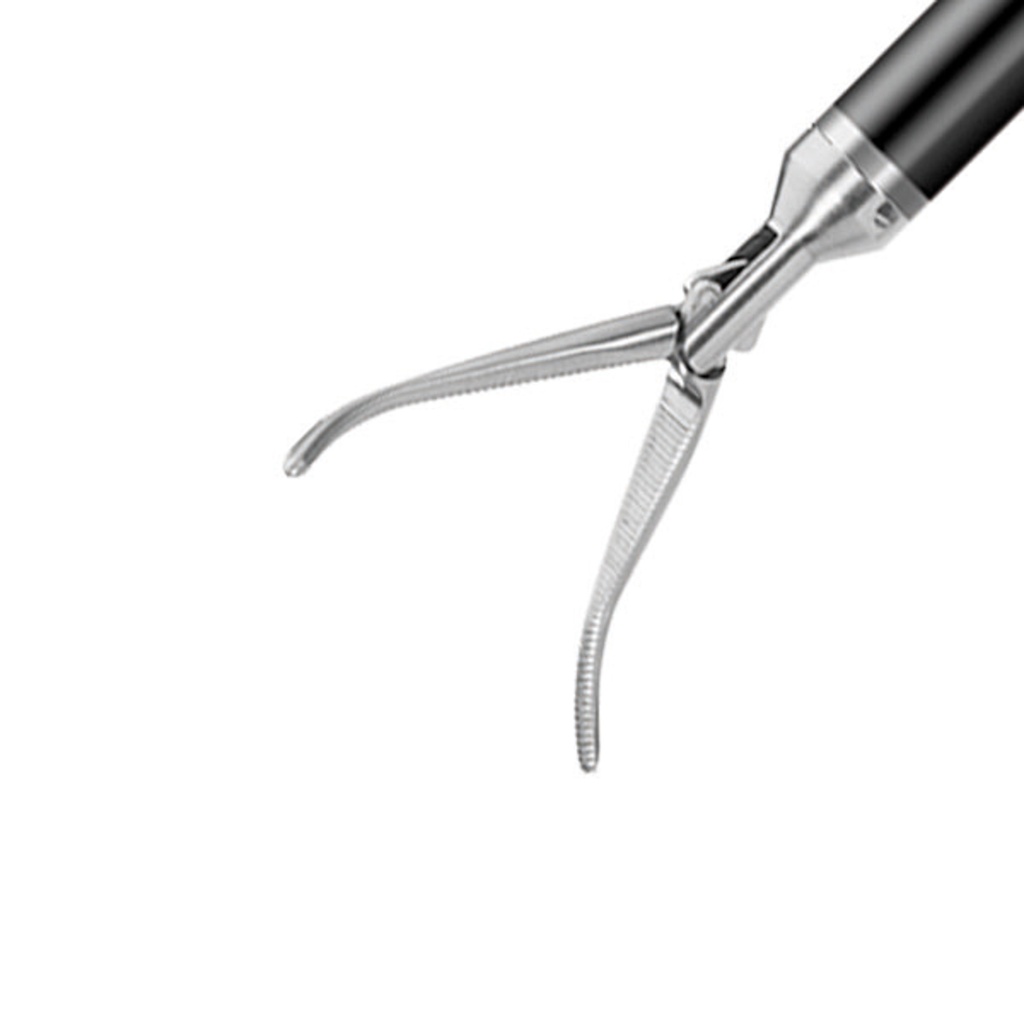 Overhold grasping forceps, rotable, with connector for unipolar coagulation, Ø = 10 mm, L = 45 cm, plastic handle