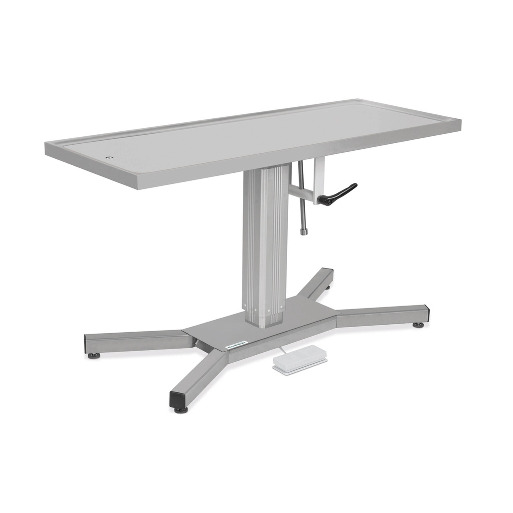 Surgery table with 'X'stand, tilt mechanism/one direction and electric or hydraulic 