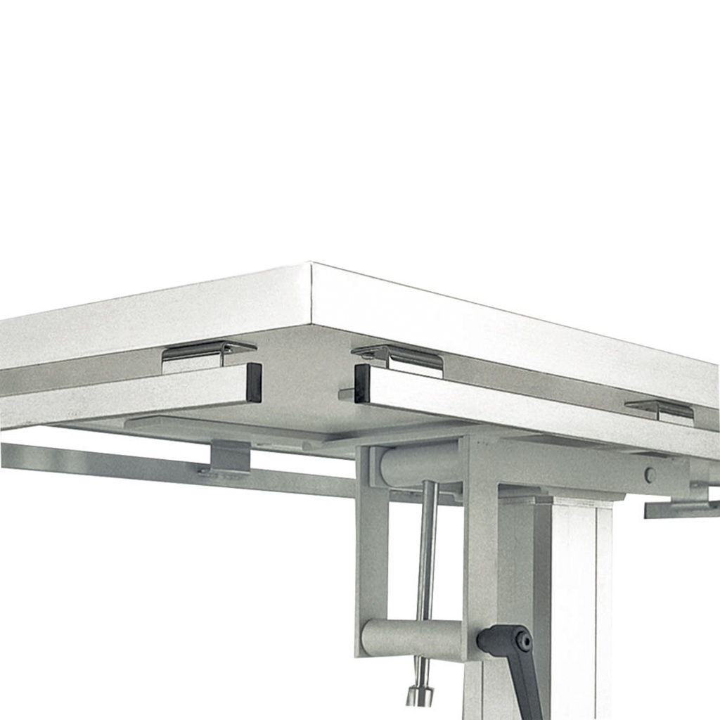 Standard rail system for operating tables consisting of: 2 standard rails, lengthwise, L = 120 cm