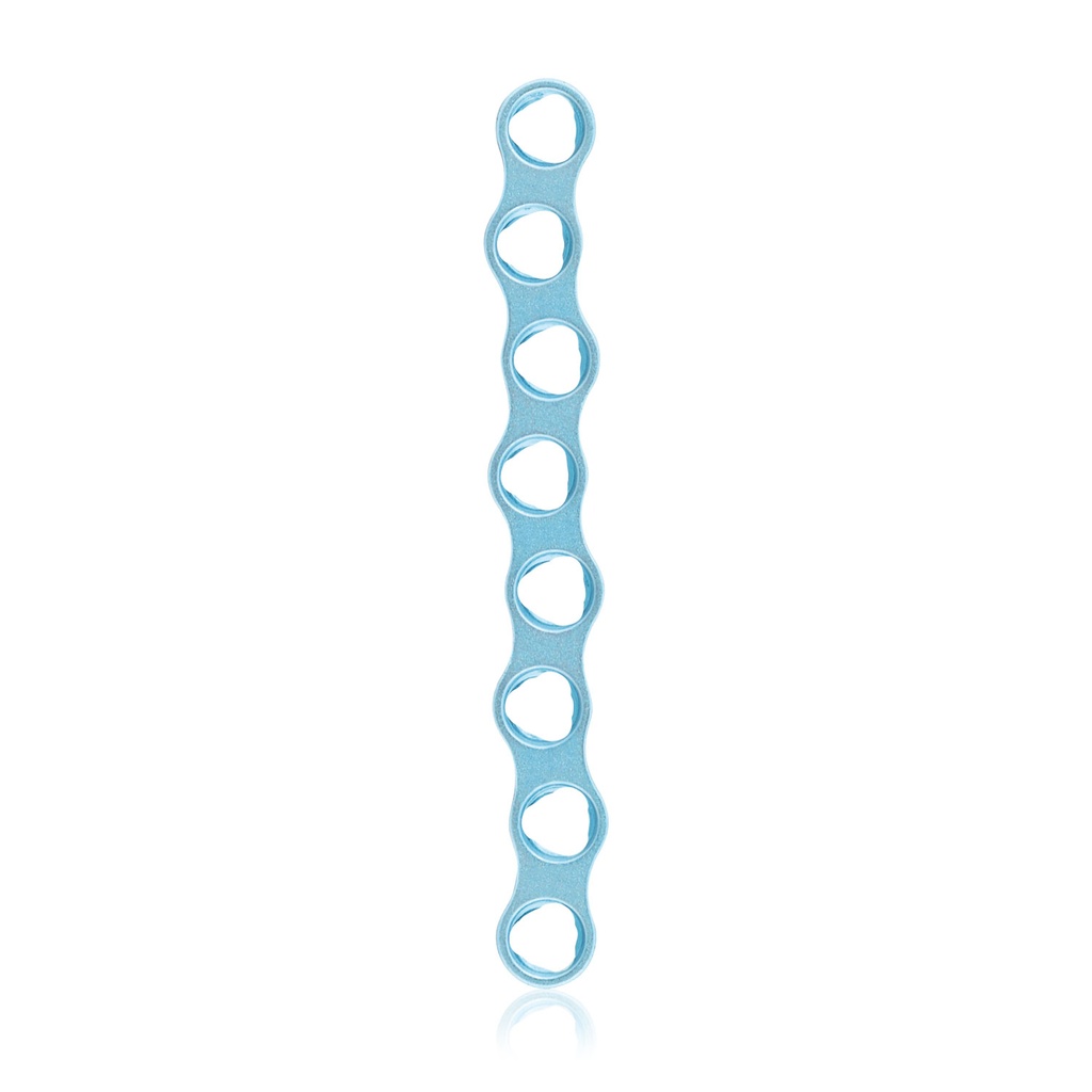 EickLoxx Micro bone plate, 1.0mm system, light blue, 8 hole, mm: 31.5 x 3.5 x 1.0