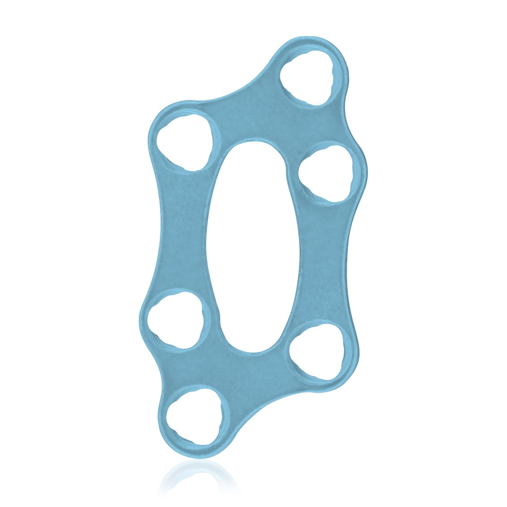 EickLoxx Micro bone plate, 1.0mm system, light blue, 2x2x2 - hole plate, mm: 18.0 x 9.5 x 1.0