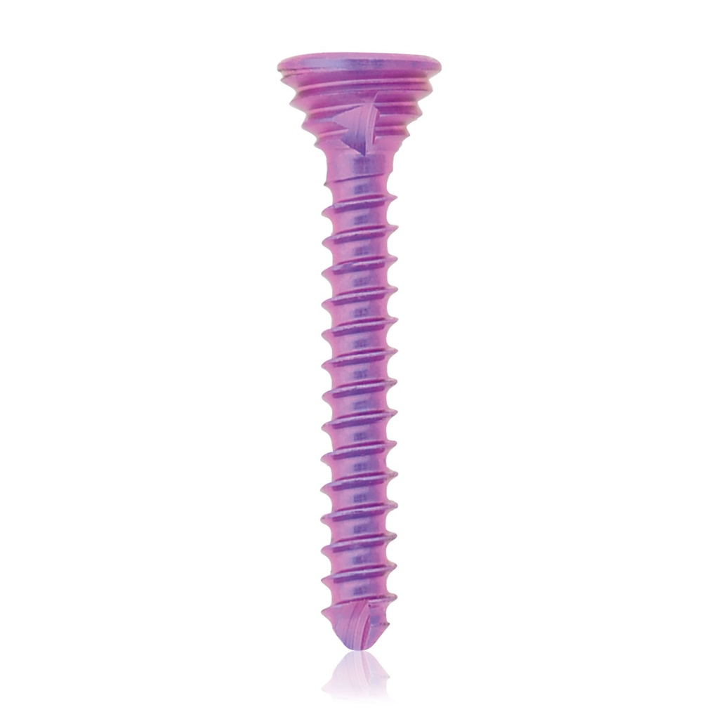 Titanium locking screw Ø1.2x 9mm, multi-directional, magenta, Torx 6, self-drilling, self-tapping