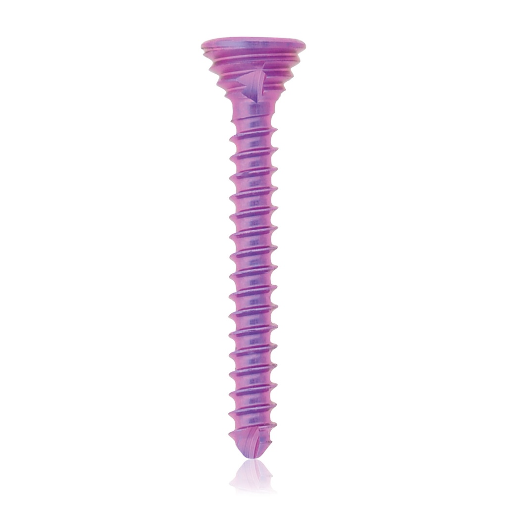 Titanium locking screw Ø1.2x 10mm, multi-directional, magenta, Torx 6, self-drilling, self-tapping