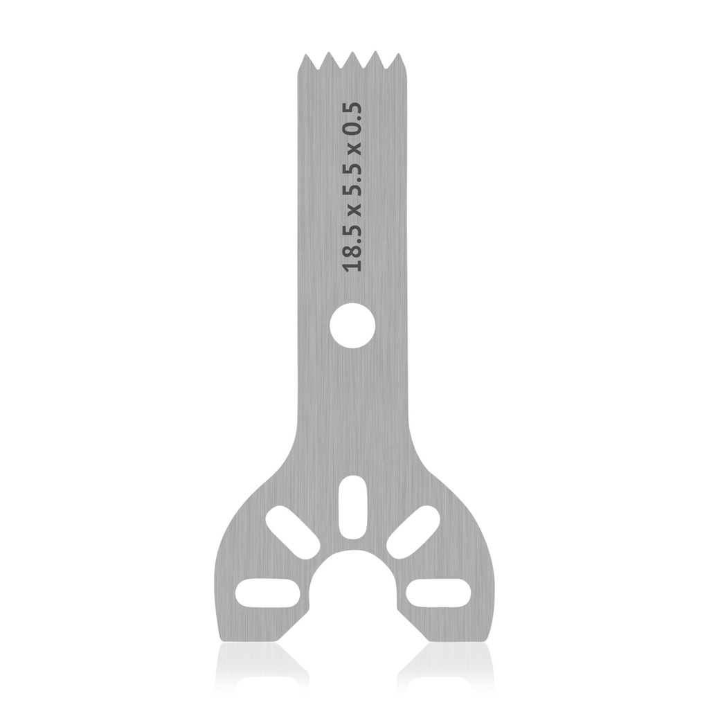 Saw blade Stryker mount, L 18.5 x W 5.5 x H 0.5 mm