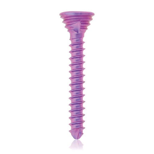 [197430] Titanium locking screw Ø1.2x 9mm, multi-directional, magenta, Torx 6, self-drilling, self-tapping