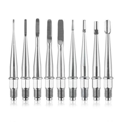 [175090] Dentanomic reorder set, full set with 5 luxator and 4 elevator blades. 9 pieces in total.