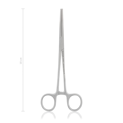 [142418] Haemostatic forceps Kocher-Ochsner, straight, 18 cm, 1x2 teeth 