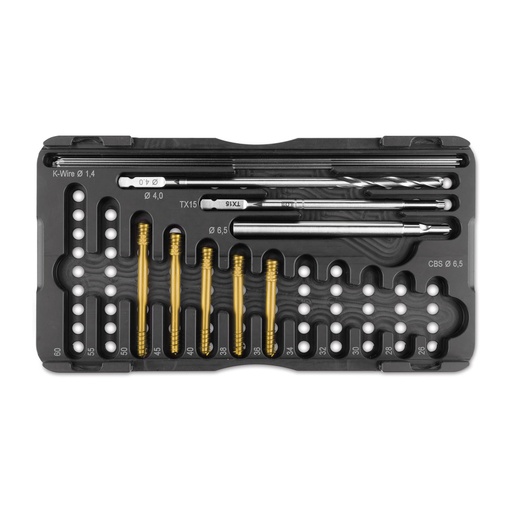 [191480] CBS 6.5 Screw - Set Dog large consisting of: 5x1 screws 36-50mm, Spiral drill Ø4.0,Screwdriver blade TX15