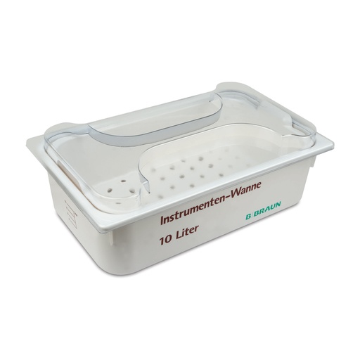 [307360] Disinfection bath, with lid and basket, volume = 10 l, 530 x 325 x 150 mm