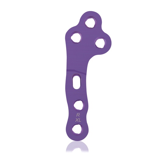 [187764] EickLoxx TPLO right 3 / 3 hole locking plate XL, 64 mm, Ø 2.7/ 3.5, magenta,Titanium