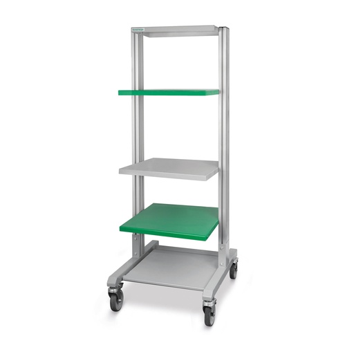 [306155] Endoscopy cart "Eickemeyer", with 3 adjustable shelfs and one fixed 54 x 50 cm, H = 170 cm, base 70 x 60 cm