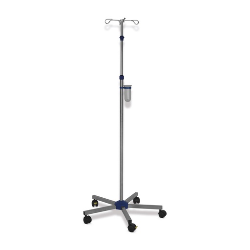 [573200] I. V. stand, portable, stainless steel, adjustable (height) 