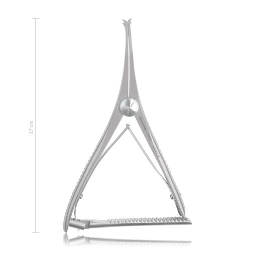 [184118] Osteotomie retractor, Inge, modified acc. Meutstege, 17 cm, with add. slits 