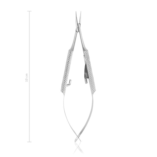 [173010] Eye needle holder Barraquer-Troutmann, 10 cm, curved, with ratchet 