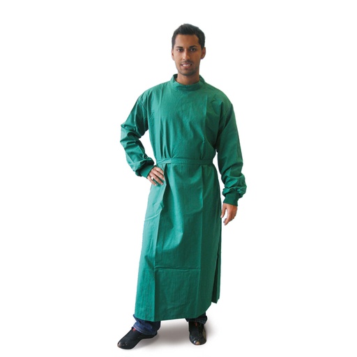 [940703] Green surgeons gown Hannover, size 3 autoclavable 