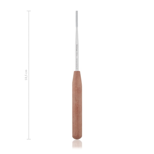 [166018] Raspatory, 18,5 cm, 3 mm, sharp, with handle of artificial wood, Ferrozell 