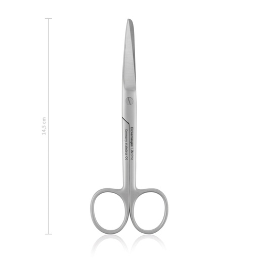 [114314] Surgical scissors, curved, sharp/blunt, 14,5 cm 