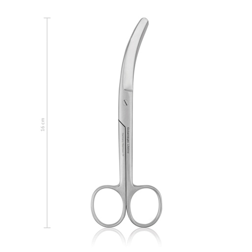 [114716] Surgical scissors, laterally curved, blunt/blunt, 16 cm 