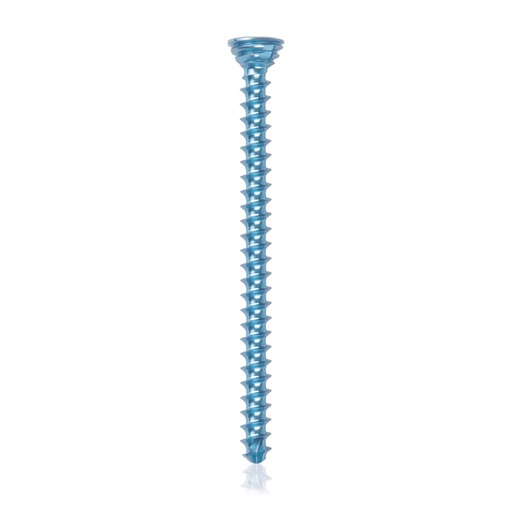 [185603] Titanium locking screw Ø2.7x 38mm, multidirectional, blue, Torx 10, self-drilling, self-tapping