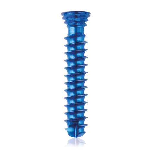 [185595] Titanium locking screw Ø4.0x 20mm, multidirectional, blue, Torx 10, self-drilling, self-tapping