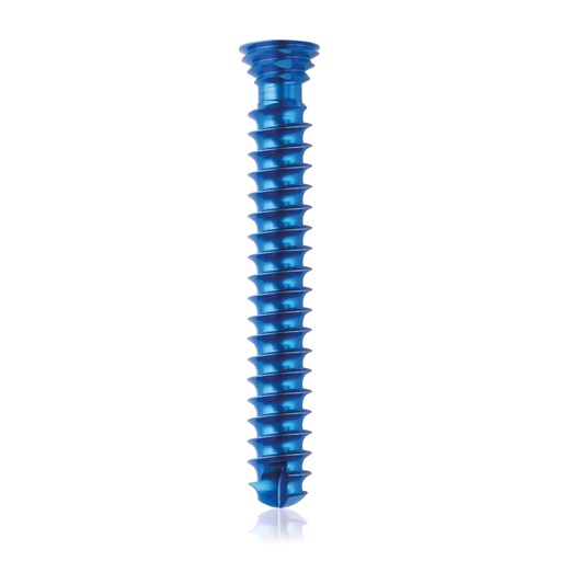 [185461] Titanium locking screw Ø4.0x 28mm,  multidirectional, blue, Torx 10, self-drilling, self-tapping