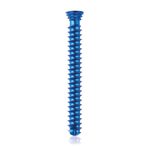 [185463] Titanium locking screw Ø4.0x 32mm, multidirectional, blue, Torx 10, self-drilling, self-tapping