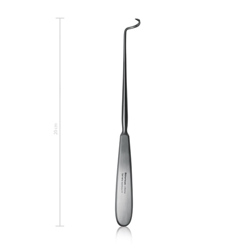 [154520] Ligature carriers Deschamps, left/sharp, small curve, 20 cm 